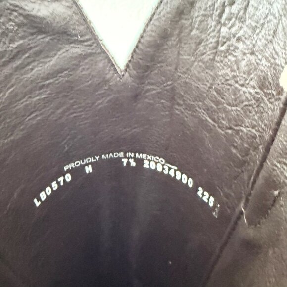 Lane SANDAGA Knee High Womens Cowboy Boots Blue Ostrich Western Tall Size 7.5 - Picture 12 of 14